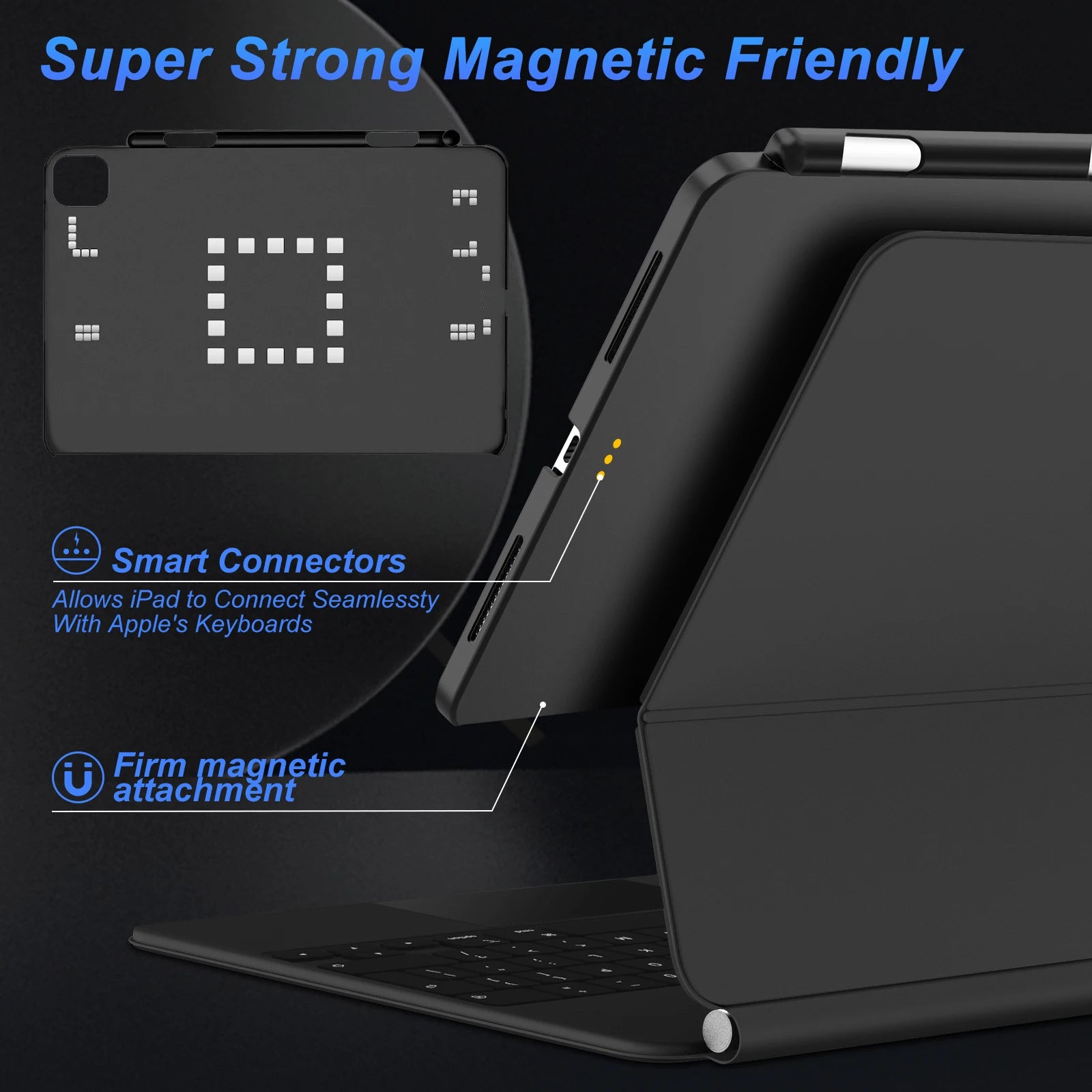 Magnetic Case with Pencil Holder for iPad
