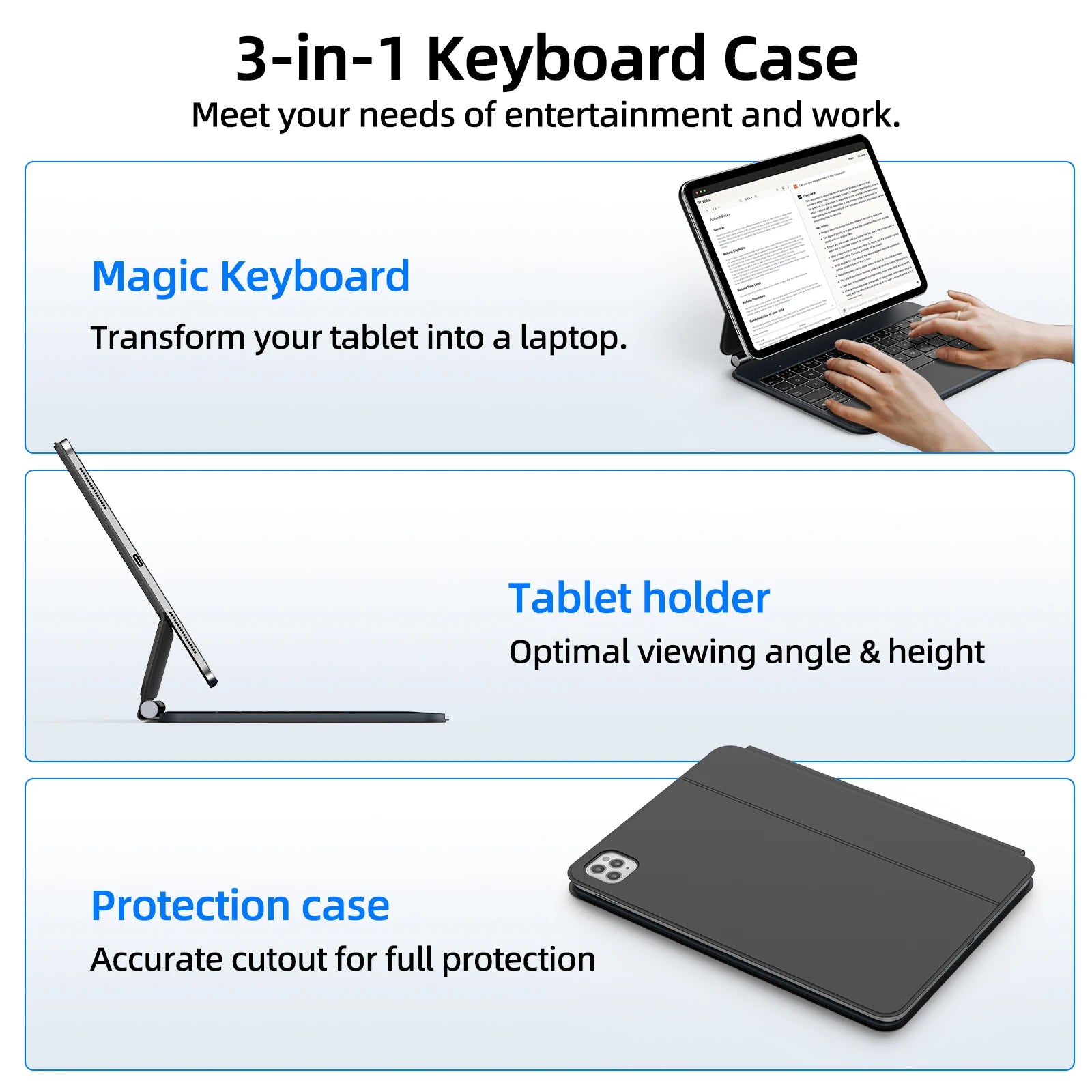 Magnetic Magic Keyboard Case for iPad