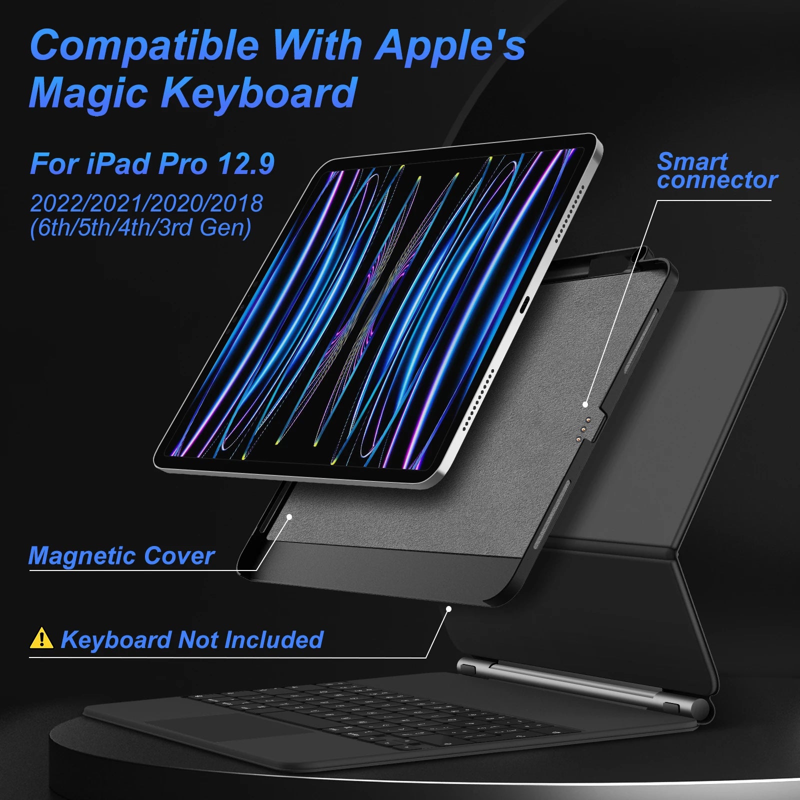 Magnetic Case with Pencil Holder for iPad