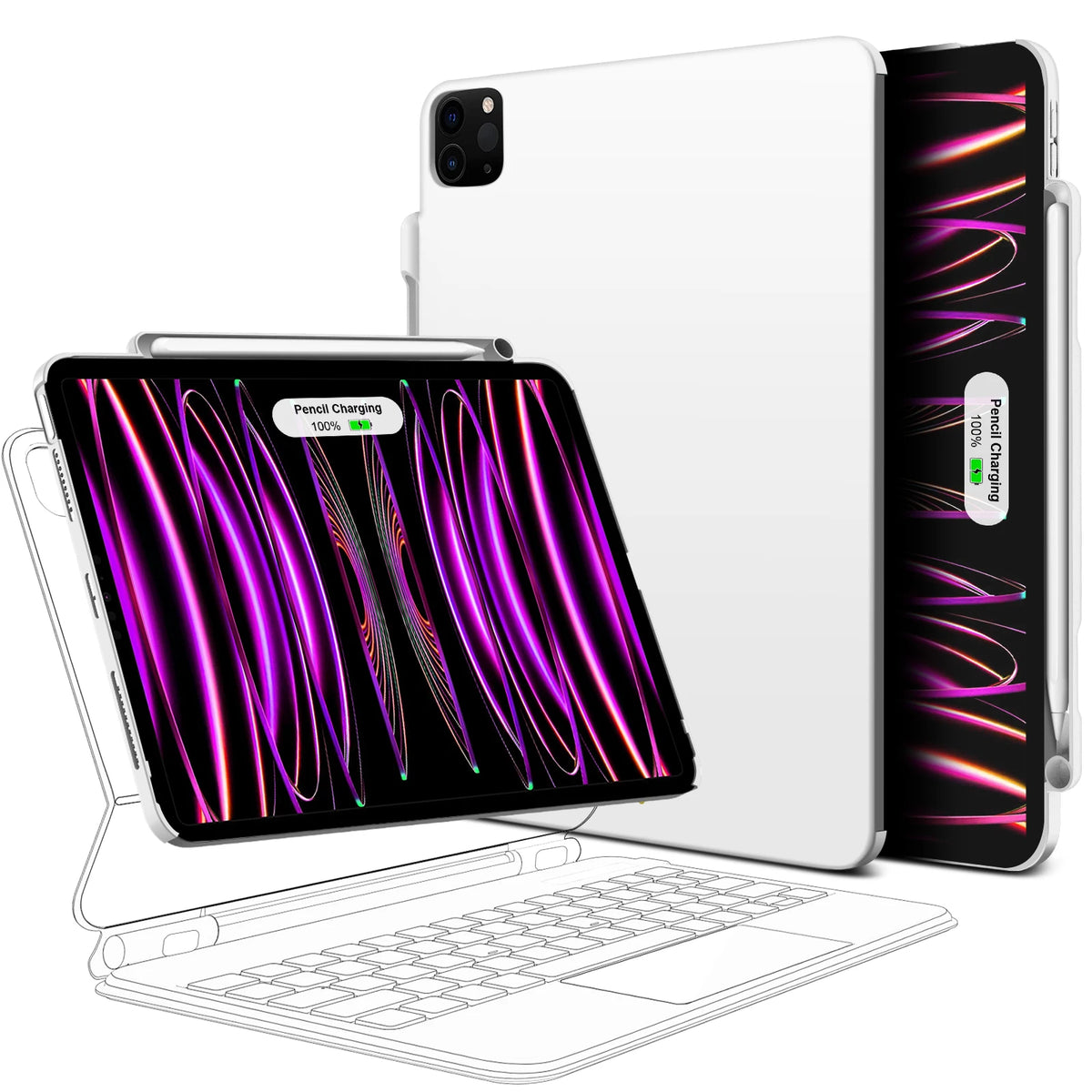 Magnetic Case with Pencil Holder for iPad