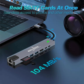 8 in 1 Hub USB C 4K Goojodoq