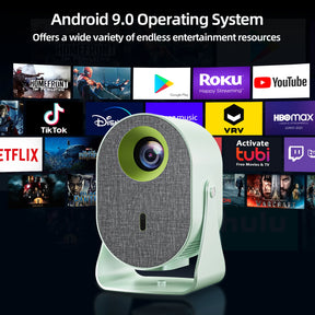 Portable Mini Projector 4K with Bluetooth Speaker